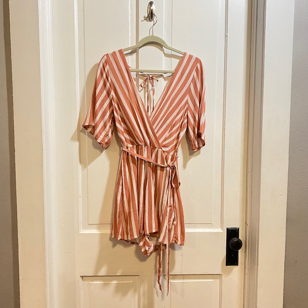 Short Romper with tie belt